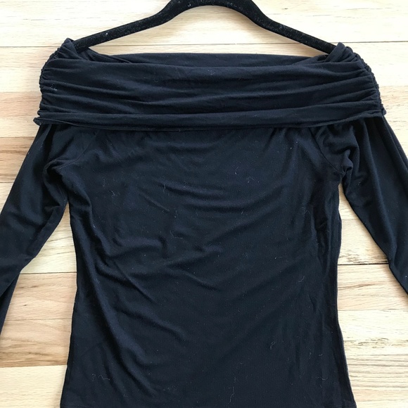 BP. Off the Shoulder Top Black Long Sleeve Shirt - Picture 5 of 8